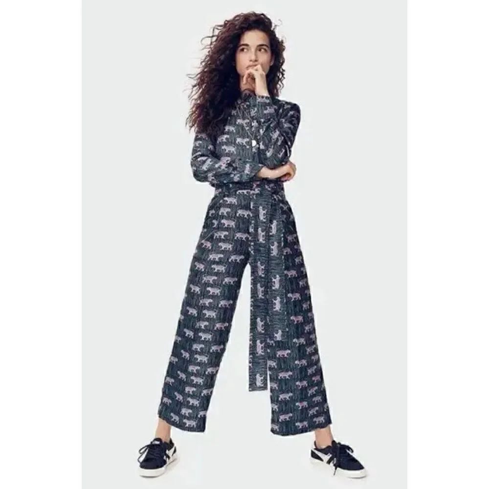 J.Crew Silk Wide-leg Pant in Jungle Print Size 2 / NWOT